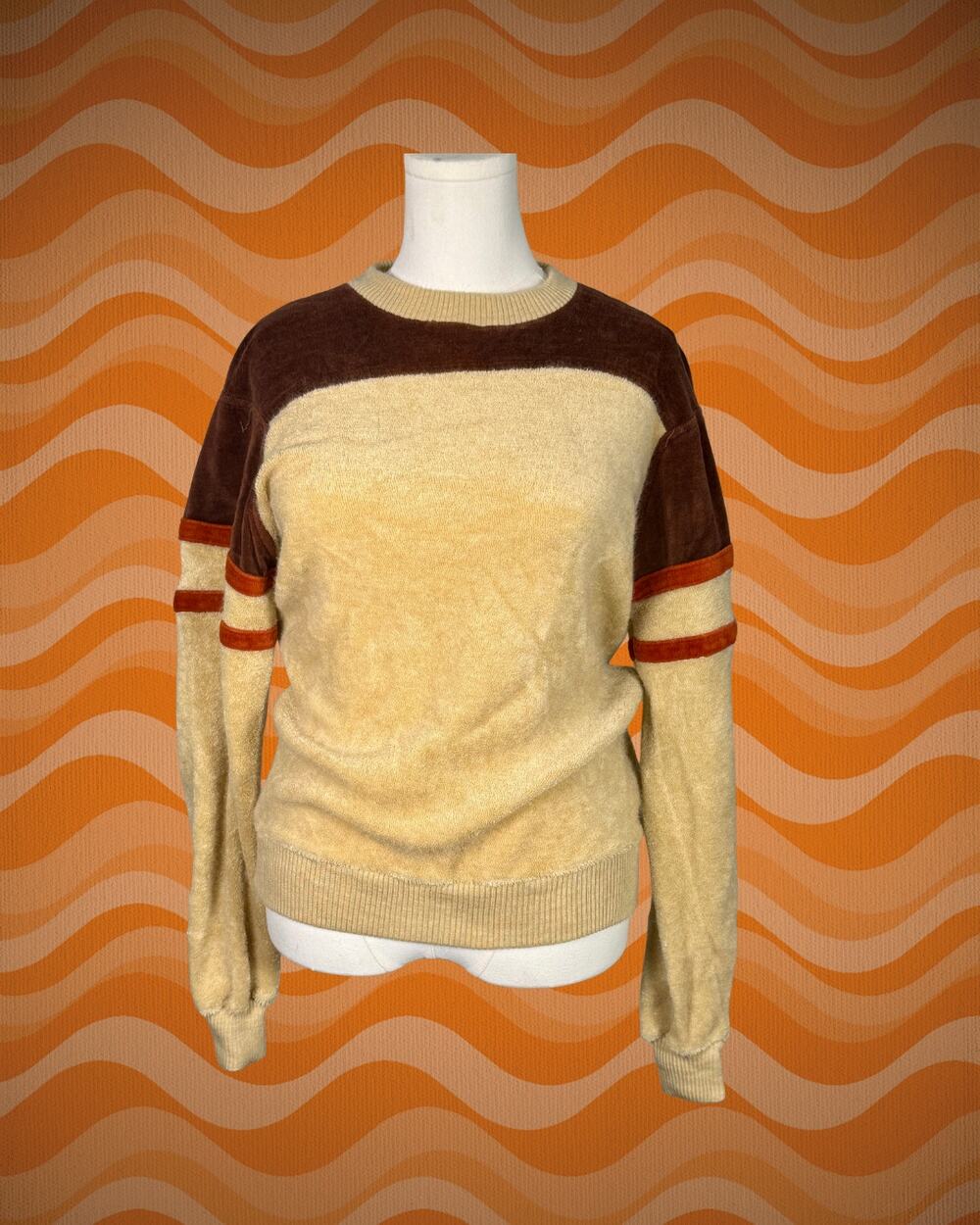 Vintage 70s 80s Troy Hill Colorblock Knit Sporty Pullover Crewneck Sweater L